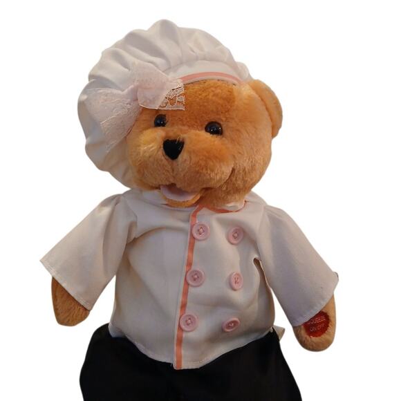 Vtg Chantilly Lace Animated Singing Amore Plush Teddy Bear Female Chef RARE READ - Picture 3 of 10